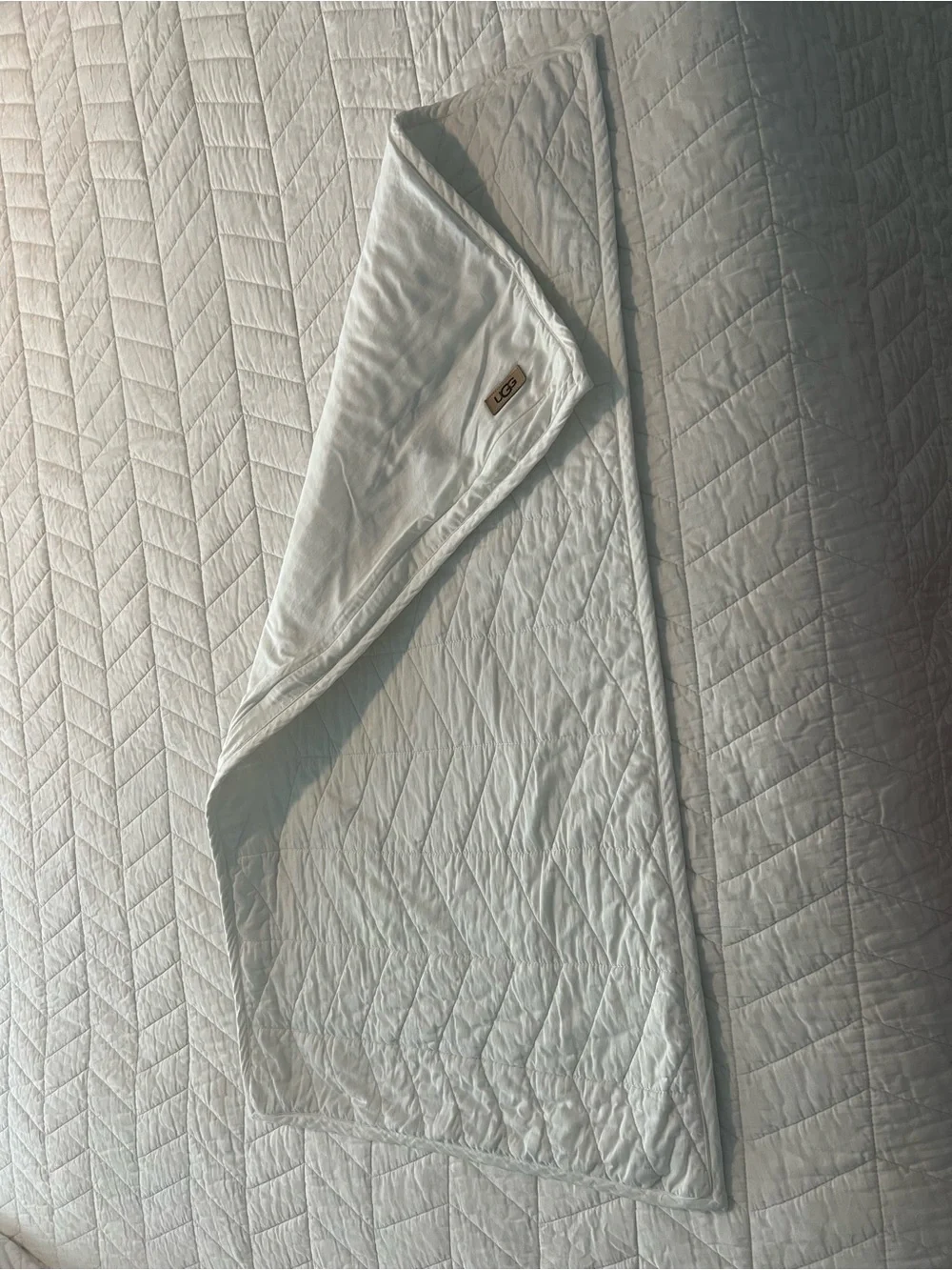UGG White Quilted Coverlet with Matching Shams